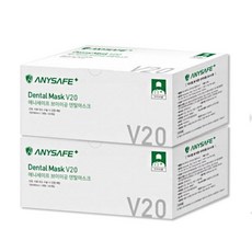 식약처허가 의약외품 애니세이프 V20 덴탈마스크 대형, 2개