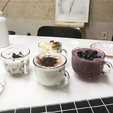 글라스락 에스쁘아 씨리얼머그 475ml 디저트볼 요거트 빙수그릇, 2.투명 씨리얼머그컵 450mL, 1개