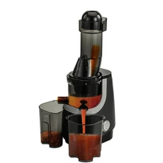 가정용 슬로우 Juicer 대구경 프레스 추출기 전기 Machine 야채 과일 200W New, 01 검정색, 05 유럽 ​​연합