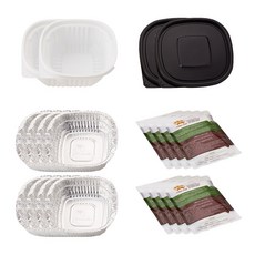 쓰리스타 발열애니쿡 외통 2개 내통 8개 발열팩 8개 더블 세트 발열도시락 발열팩 밀키트용기 다회용, 1개