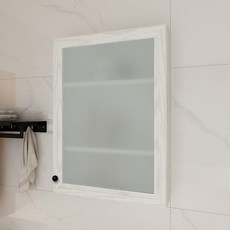 욕실 수납장 수건장 화장실 수납 유리문 상부장 벽걸이, 1개, 화이트오크컬러 50x69x15cm 매트 텍스처