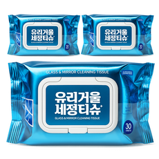 매직브라이트 유리 거울 세정 티슈 캡형, 3개