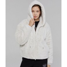 AWESOME STUDIO 우먼즈 밍크 퍼 후드 점퍼 아이보리, S
