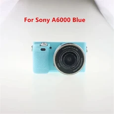 소프트 실리콘 갑옷 카메라 바디 케이스 소니 알파 A7II A7R2 A6000 ZV-E10 고무 커버 스킨, 1개, 25 A6000 Blue