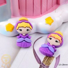 말랑말랑공주 PVC 캐릭터 미니 파츠 데코텐 파츠, 200개x1봉
