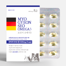 묘견서 강아지 고양이 오메가3 60캡슐 2개월분 순도 80% KDpharma 오일, 1회분, 1개