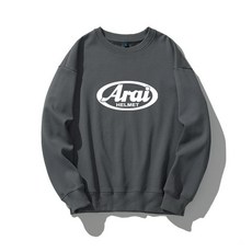 모터사이클 헬멧 커플 긴팔 상의 가을용 남녀공용 라운드넥, 1개, 아이언그레이