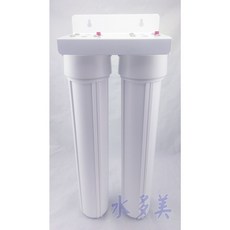 20吋小胖二道烤漆吊片過濾器4分/6分，適用商業、工業用途(含扳手不含濾心)，隨貨發票, 1個, 2白杯,4分內牙