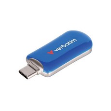 Verbatim 64GB 타입 C USB 3.2 Gen 1 플래시 드라이브 USB-C 썸 드라이브 - 블루, 1개