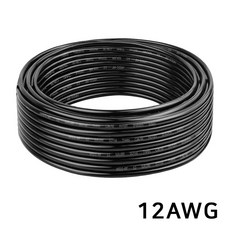 12AWG 실리콘 케이블 드론 RC카 배터리 전원선 고내열 주석도금 구리, 1개, (케이블) 12AWG(블랙)
