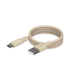 bitro USB-A to Type-C 編織充電線 1.2M/2M 適用安卓蘋果手機 行動電源 台灣製造, 120cm, 奶茶杏, 1個