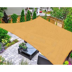 AsterOutdoor 햇빛 가리개 돛 직사각형 1.8 x 3.0 m 파티오 뒷마당 잔디 정원 야외 활동용 UV 차단 캐노피, 샌드