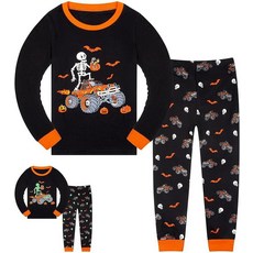 HONGTEYA 남아 여아용 아동용 옷 면 유아 의류 의상 사이즈 3-7T 할로윈 오렌지 자동차 3세