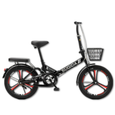 바이크TRA 가벼운 미니벨로 접이식 자전거 여성용 튼튼한 휴대용 출퇴근 폴딩 커플 16인치 20인치 22인치, 1개, 135cm, TRA블랙(스포크휠_싱글)