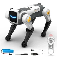 RC AI 스마트 로봇 강아지 지능형 프로그래밍 기계식 장난감 음성 명령 노래 춤 빛 인터랙티브, 01 빠른  Mainland, 02 하얀색
