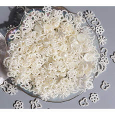 [드그라쎄] 오도독 진주 프레임 믹스 파츠 100개입 5color 젤네일 레진공예 레진아트 재료 슬라임 폴꾸 탑꾸 캔들, 1세트, 아이보리