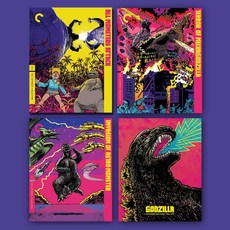 고질라 포스터 룸 스튜디오 장식 그림 감각 벽걸이 거실 카페 액자 매장 인테리어 집들이선물, 21x30cm, 코팅 종이, 사진 세트(4장), 1개