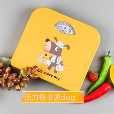 香山體重秤家用精準耐用人體秤小型機械秤彈簧稱重高精度指針減肥, 1個, 黃色小狗:267*243*40mm