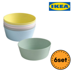 이케아 내열 플라스틱 밥그릇 식세기 사용 피크닉용 구성, 복합색상, 1세트