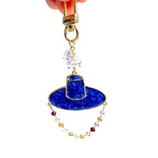 한국산 핸드메이드 한국 Gat 모자 키체인 - 핑크 레진 비즈 백 참 여성용 귀여운 행운의 액세서리 지갑 참 선물