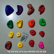 클라이밍 블록 홀드 트레이닝 장비 벽타기 실내 핑거, 너트 포함 16개 M 10 x 4.5cm