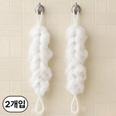 루브앤 저자극폼 부드러운 버블 샤워타월, 1세트, 2개입, 화이트