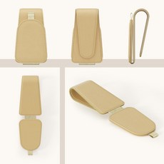 7Shadows 자동차 선바이저 썬글라스클립 멀티 컬러, 2개, Beige