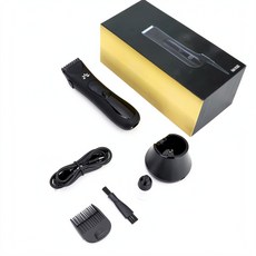 男士私密電動脫毛器 IPX7防水 LED照明充電底座, 黑色, 毛髮修剪器