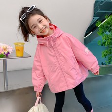 女童秋季連帽外套春秋季新款洋氣衝鋒衣韓版風衣兒童裝