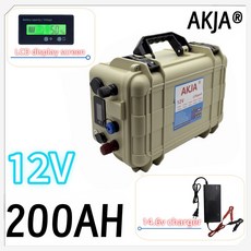 안전한 AKJA 12V 200-500AH LiFePO4 배터리 100AH BMS 전체 용량 30AH 충전기 24시간 배송 항공 특송, 12V200AH