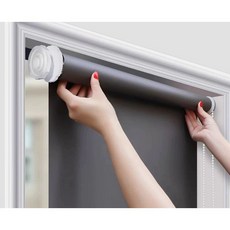욕실 주방 발코니 창문 심플 완전 차단 무타공 롤 블라인드 커튼 브라켓 풀차광