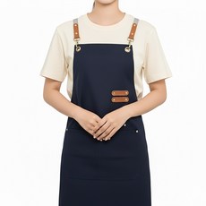 블랑닷 초경량 생활방수 공방 미용 바리스타 카페 앞치마, 1개, 네이비