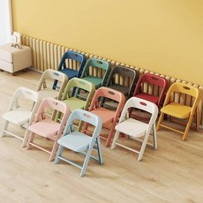 폴딩의자 등받이 플라스틱 가정용 간이 미니 접이식 두꺼운 낮은 의자 어린이집-소형, 1개, 그린소형