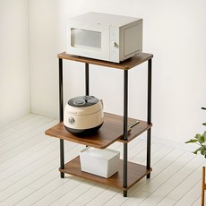 가구레시피 국내생산 조립식 스마트 렌지대 선반, 멀바우월넛, 3단