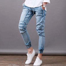 SDENG CLUB 男士復古鬆緊帶束腳牛仔褲SBJ0169