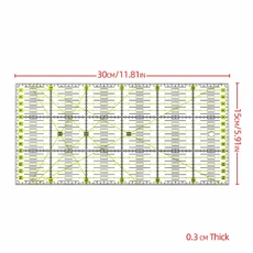 벌통 양봉 꿀벌 벌집 30x15 Cm 패치 워크 눈금자 퀼트 도구 고급 아크릴 소재 투명 규모 학교 SupplieCutti, 02 Green Black Line, 1개