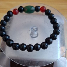 西藏三眼綠天珠手串 14mm 西藏佛教飾品 男女款, 1個