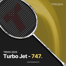 트라이온 경량 공격형 TURBO JET 747 터보 젯 배드민턴라켓 + 줄 26 장력 BG66 ULTIMAX + 트라이온 헤드커버 + 그립2개, 1개
