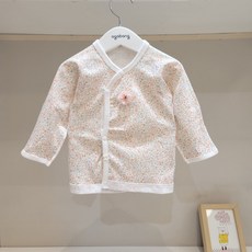 [아가방] 강남점*50%할인 화사한 플라워 패턴에 신생아 배내저고리/간편 똑딱이 장착/안심 무형광면100%