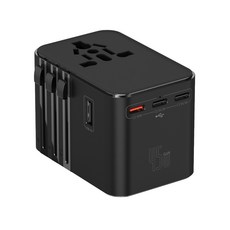 DTAudio 萬國旅行充 USB Type-C 快速充電 萬用轉接頭, 1個, 45W,黑色