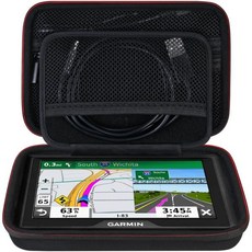 하드 GPS 여행 케이스 10인치 가민 dezl OTR1000 / OTR1010 RV 1090 내비게이션 시스템용 추가 메시 포켓 차량 충전기 USB 케이블 호환 블랙 케이스만, Black--5-5.5 inch GPS, 1개