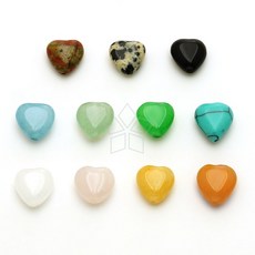 [엔비즈] 천연 원석 세로구멍 스무스 하트 10x10mm 원석 비즈 만들기재료