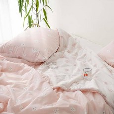 라포룸 냉감 스프레드 싱글세트 핑크 냉감스프레드