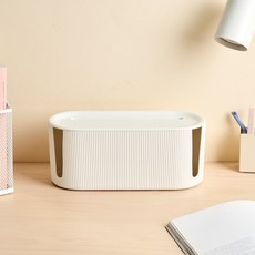 모던하우스 템바보드 멀티탭 케이블 정리함 31x13.5x12.5cm 451243, 1개, ivory white