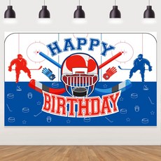 하키 파티 용품 하키 생일 현수막 하키 테마 생일 파티 장식 용품, 1pcs