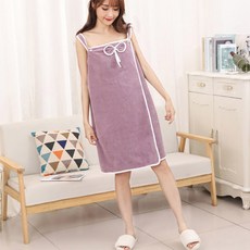 극세사 리본 샤워가운 여성 목욕가운 부드러운 잠옷가운 보송 홈웨어