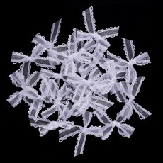 쿠쿠스토어 20 개/몫 4cm Organza 리본 활 DIY 바느질 공예 웨딩 장식 머리핀 ​​의류 액세서리에 대 한 미, 01 4x3.5cm 20Pcs, 05 White
