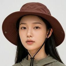 리꼬즈 등산모자 햇빛차단 넓은챙 사파리모자, 브라운