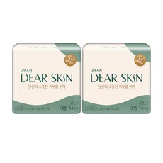 디어스킨 울트라슬림 날개형 생리대, 2개, 14개입, 대형