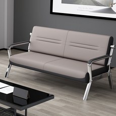 現代簡約辦公室接待會客區沙發組閤：商務洽談桌椅、等候休息區長椅茶幾組閤, 三人位